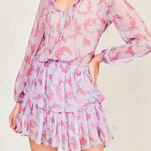 LoveShackFancy Popover Dress in Wisteria Lilac